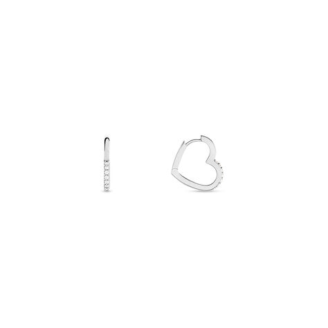 Créoles Deep In Love Argent Blanc Oxyde De Zirconium - Boucles d'oreilles Créoles Femme | Marc Orian