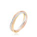 Alliance Entrelacee Diamantee Ruban Plat Or Tricolore - Alliances duo Unisex | Marc Orian
