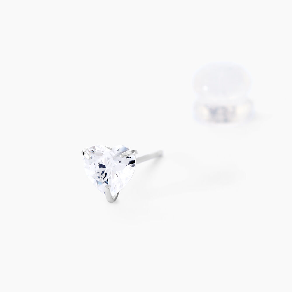 Boucles D'oreilles Puces Or Blanc Katherine Oxyde De Zirconium - Puces Femme | Marc Orian