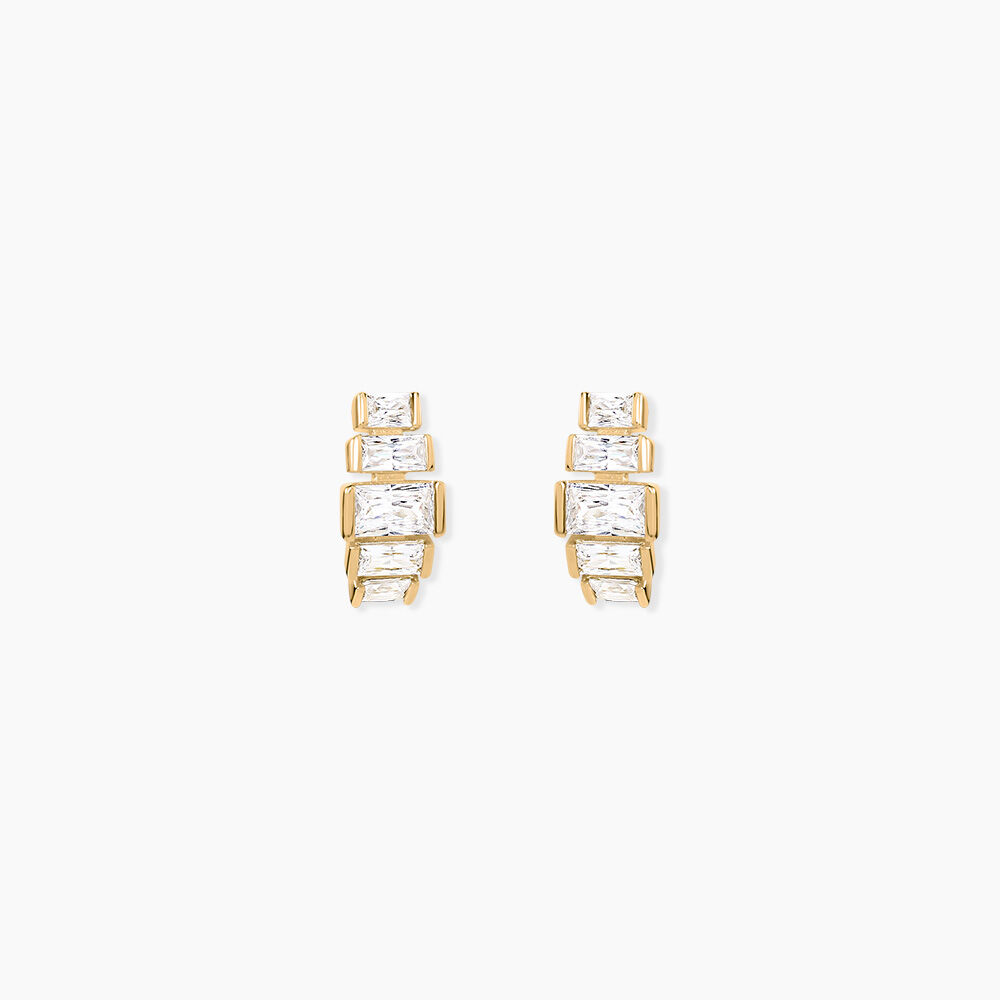 Cr&eacute;oles Mireille Argent Dor&eacute; A L'Or 750/1000 Oxyde De Zirconium - Cr&eacute;oles Femme | Marc Orian