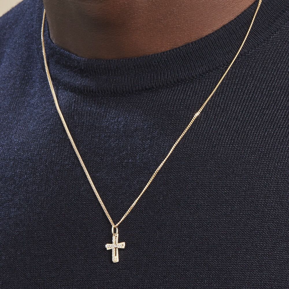 Pendentif Canice Croix Or Jaune Oxyde De Zirconium - Pendentifs Famille | Marc Orian