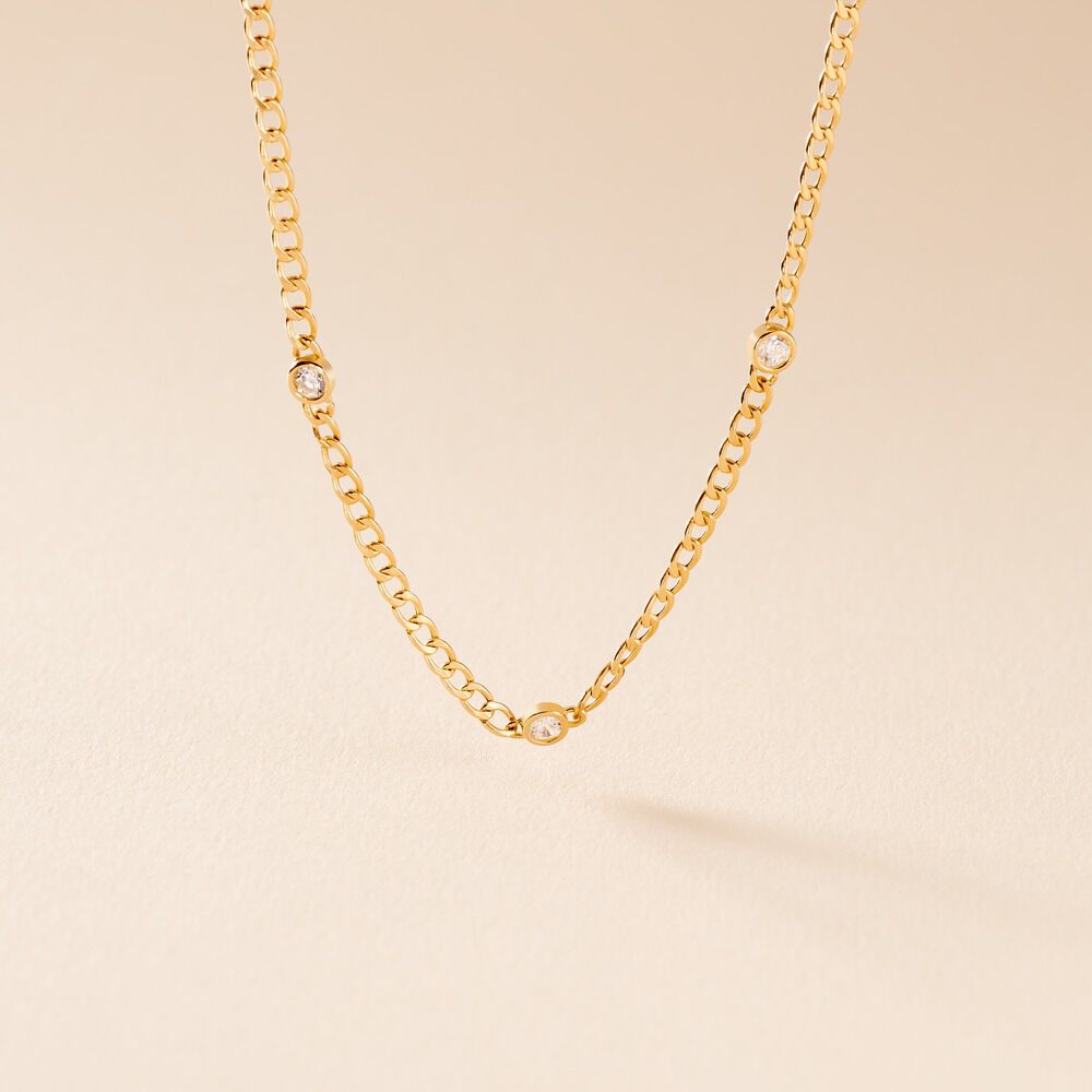 Collier Vienne Or Jaune Oxyde De Zirconium - Colliers avec pierres Femme | Marc Orian