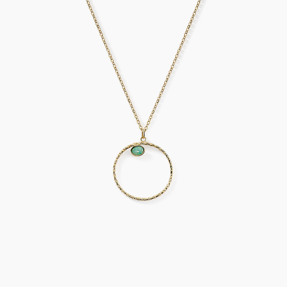 Collier Acier Dor&eacute;  Amazonite - Colliers avec pierres Femme | Marc Orian