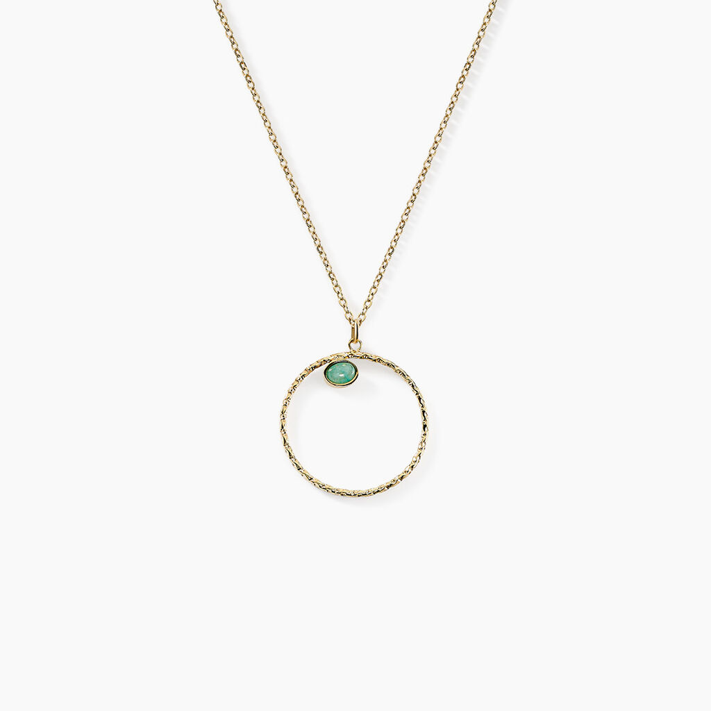 Collier Acier Dor&eacute;  Amazonite - Colliers avec pierres Femme | Marc Orian