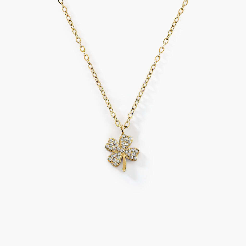 Collier Aurore Acier Dor&eacute; Cristal - Colliers avec pierres Femme | Marc Orian