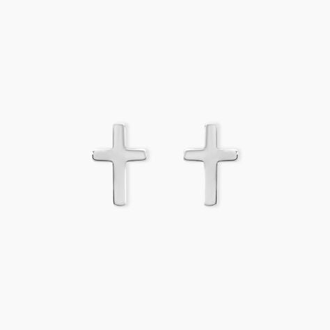 Boucles D'oreilles Puces Ashana Argent Blanc - Puces Femme | Marc Orian