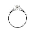 Bague Solitaire Accompagn&eacute; Aramis Or Blanc Diamant Synth&eacute;tique - Parures de mariage Femme | Marc Orian