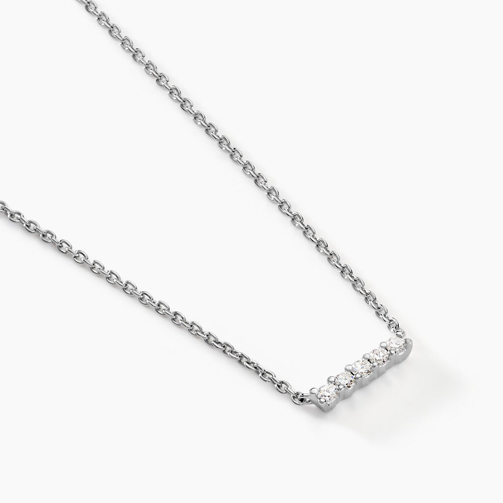 Collier Patti Argent Blanc Diamant Synth&eacute;tique - Colliers avec pierres Femme | Marc Orian