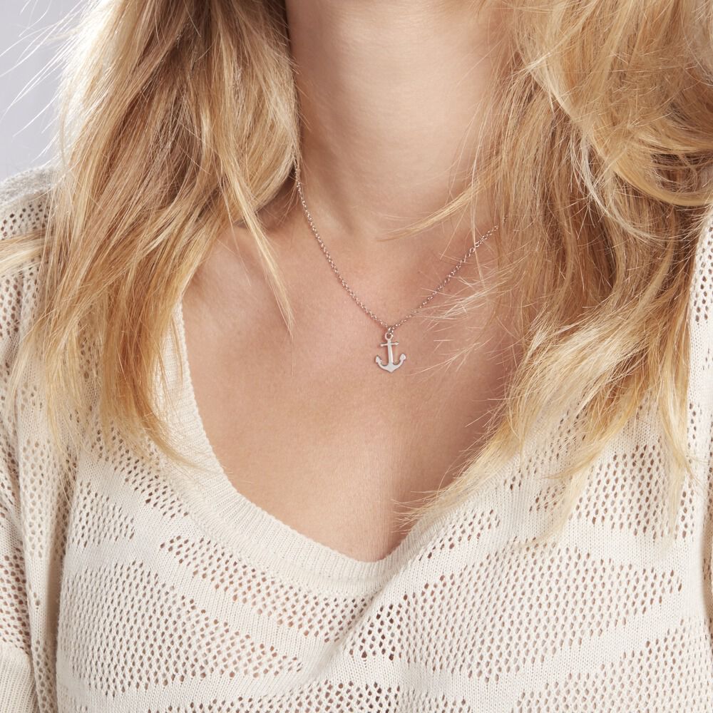 Collier Anchora Argent Blanc - Colliers Femme | Marc Orian