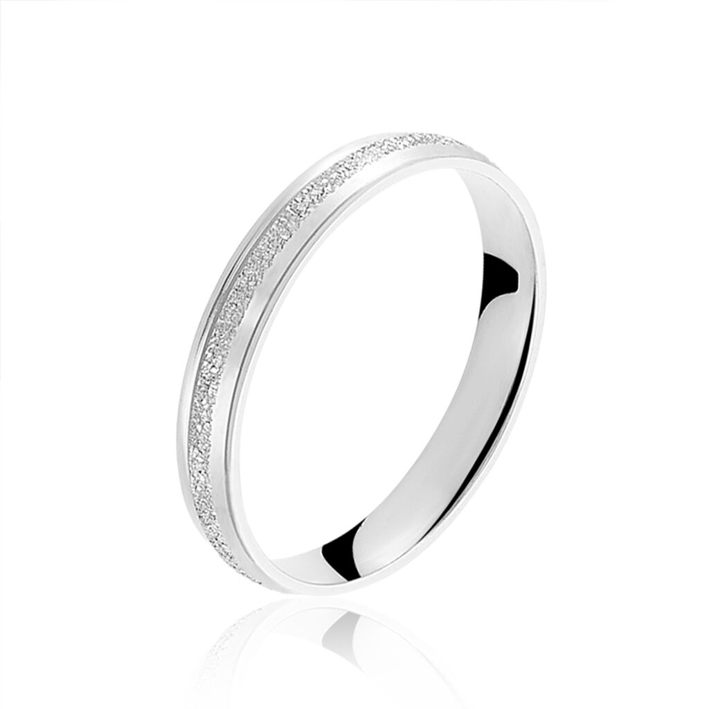 Alliance Caroline Sablee Demi Jonc Classique Or Blanc - Alliances duo Unisex | Marc Orian