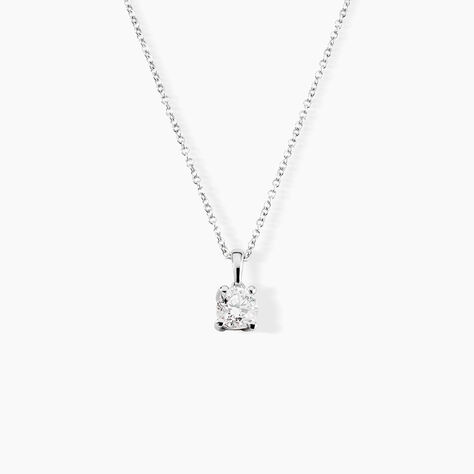 Collier Alexandra Or Blanc Diamant - Colliers solitaires Femme | Marc Orian