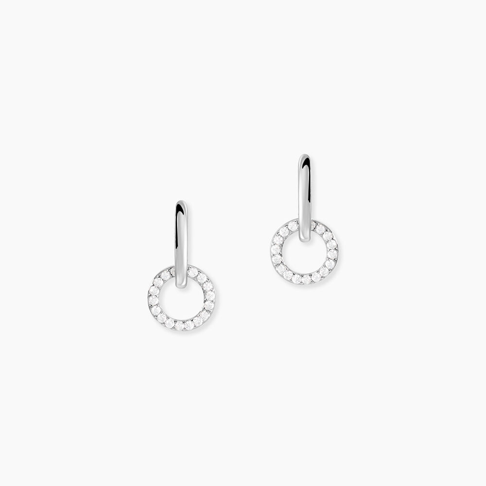 Cr&eacute;oles Riva Argent Blanc Oxyde De Zirconium - Cr&eacute;oles Femme | Marc Orian