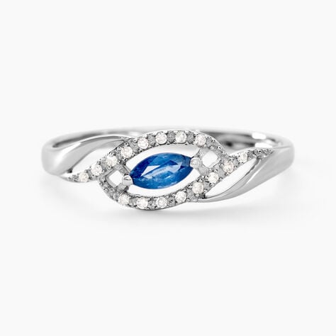 Bague Syriana Or Blanc Saphir Et Diamant - Solitaires Femme | Marc Orian