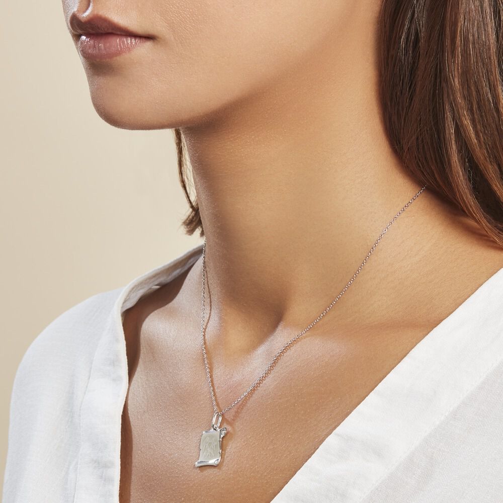Pendentif Zodiaque Parchemin Argent Blanc - Bijoux personnalisés Famille | Marc Orian