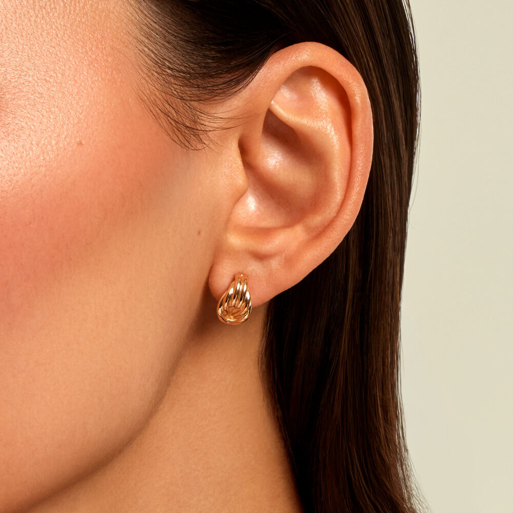 Boucles D'Oreilles Puces Nickie Plaqu&eacute; Or Jaune - Puces Femme | Marc Orian