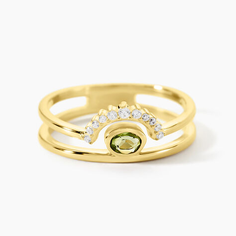 Bague Poem Argent Jaune P&eacute;ridot Oxyde De Zirconium - Bijoux fantaisie Femme | Marc Orian