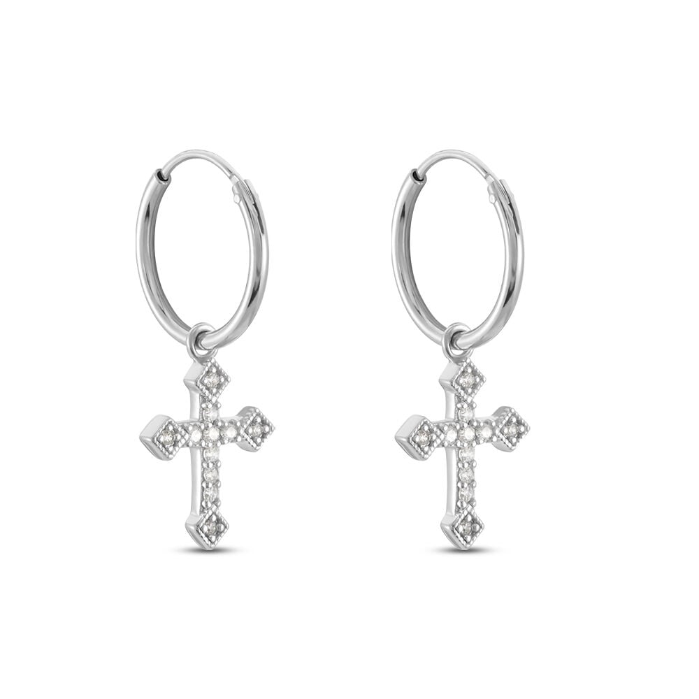 Cr&eacute;oles Angel Argent Blanc Oxyde De Zirconium - Cr&eacute;oles Femme | Marc Orian