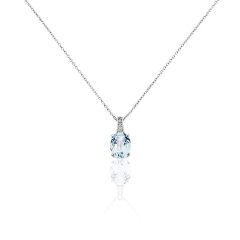 Collier Cindy Or Blanc Topaze Oxyde De Zirconium - Colliers avec pierres Femme | Marc Orian