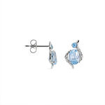 Boucles D'oreilles Puces Sunset Or Blanc Topaze Et Diamant - Puces Femme | Marc Orian