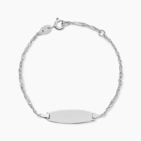 Bracelet Identit&eacute; Myline Argent Blanc - Gourmettes Femme | Marc Orian
