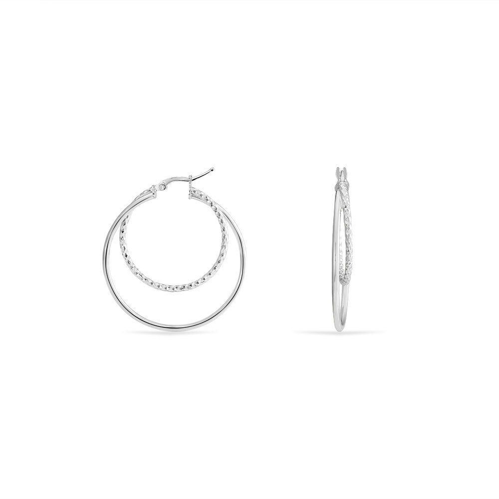 Créoles Argent Blanc Marjorie - Créoles Femme | Marc Orian