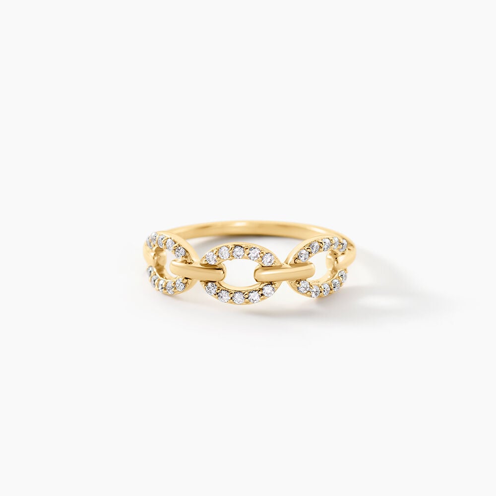 Bague Miki Argent Dor&eacute; A L'Or 750/1000 Oxyde De Zirconium - Bagues avec pierre Femme | Marc Orian