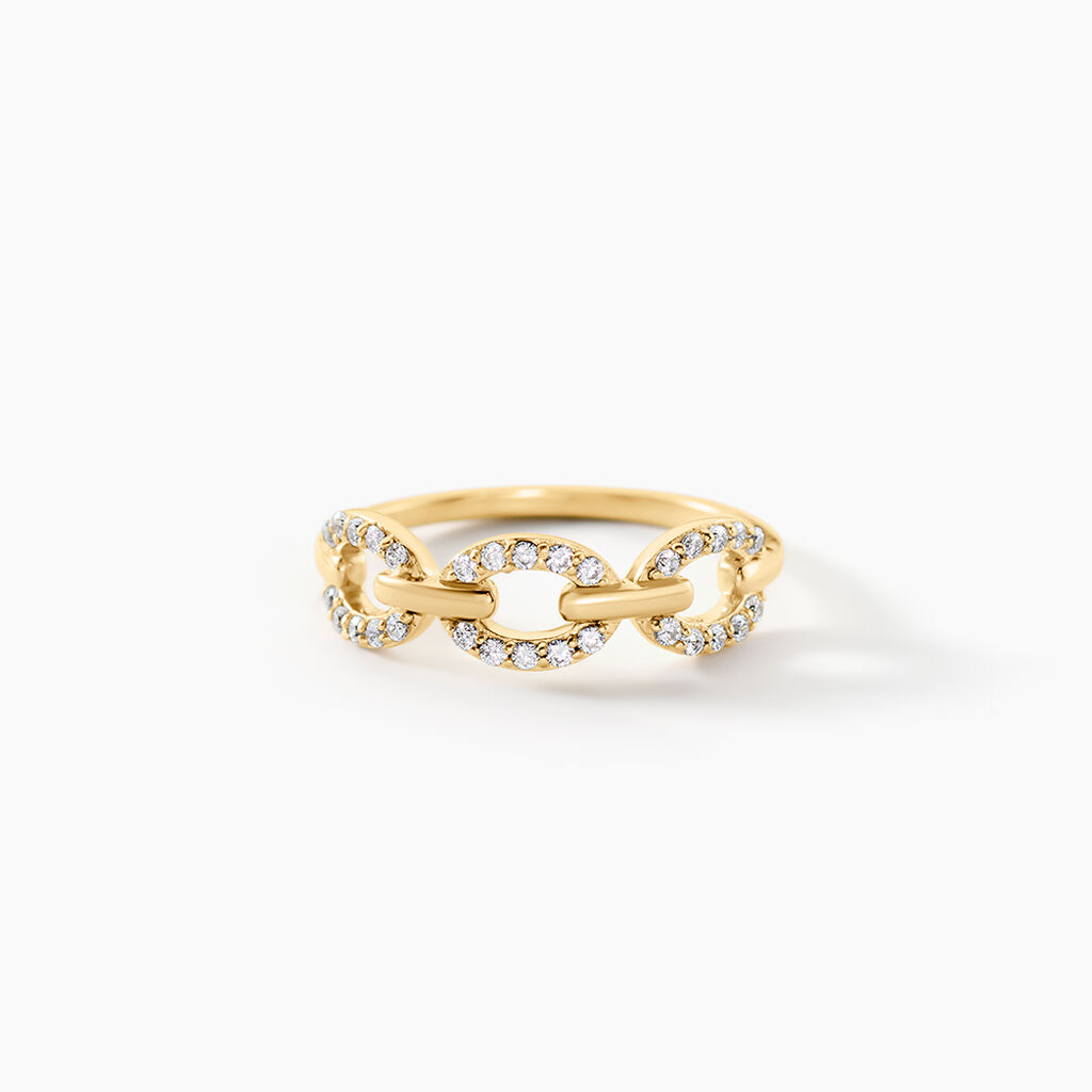 Bague Miki Argent Dor&eacute; A L'Or 750/1000 Oxyde De Zirconium - Bagues avec pierre Femme | Marc Orian