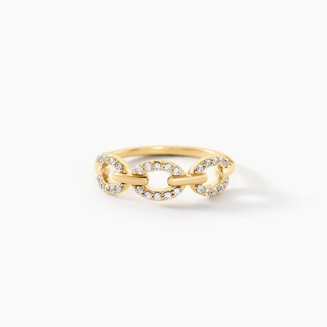 Bague Miki Argent Dor&eacute; A L'Or 750/1000 Oxyde De Zirconium - Bagues avec pierre Femme | Marc Orian