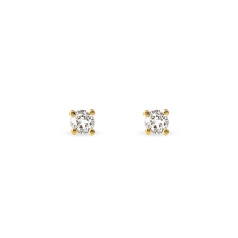 Boucles D'oreilles Puces Clavie Or Jaune Diamant - Puces Femme | Marc Orian