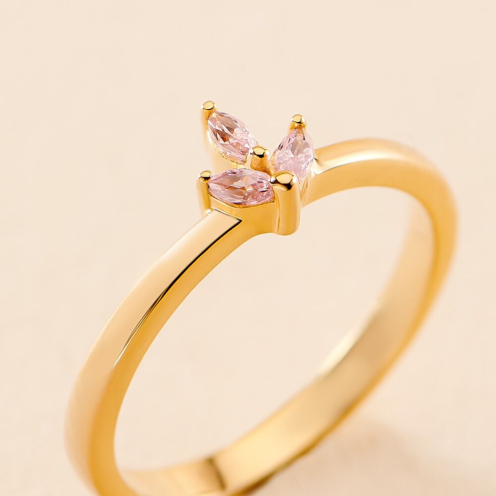 Bague Erma Plaqué Or Doré Oxyde De Zirconium - Bagues avec pierre Femme | Marc Orian