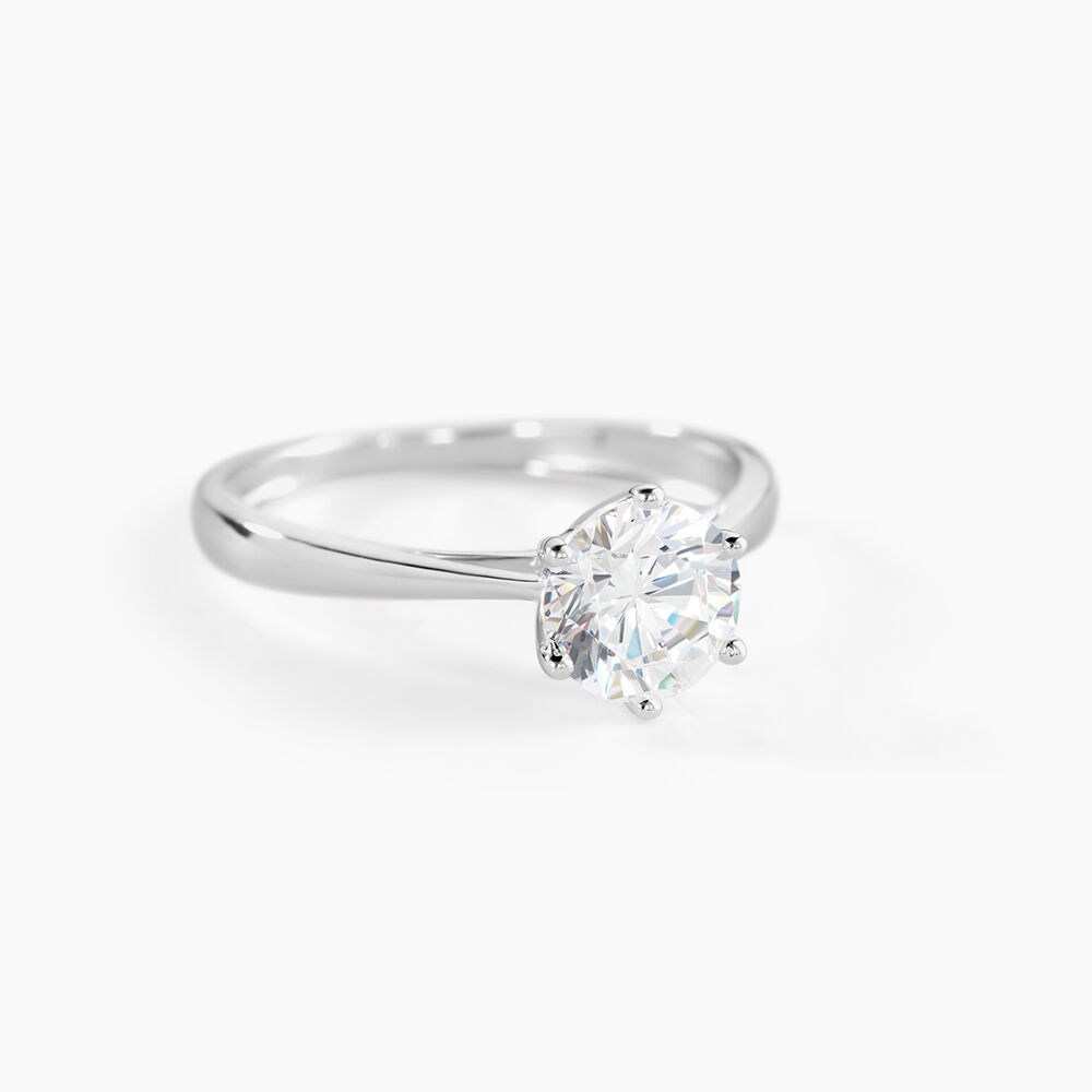Solitaire Or Blanc Laurian Oxyde De Zirconium Blanc - Solitaires Femme | Marc Orian