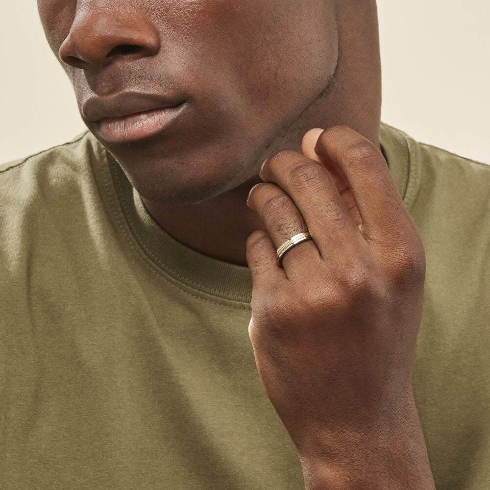 Alliance Shirlee Ruban Plat Or Bicolore - Alliances personnalisées Unisex | Marc Orian