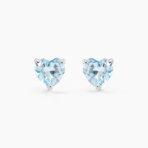 Boucles D'oreilles Puces Salona Or Blanc Topaze - Puces Femme | Marc Orian