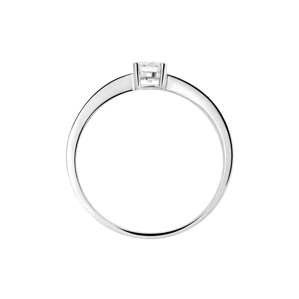 Bague Solitaire Abriel Or Blanc Oxyde De Zirconium - Solitaires Femme | Marc Orian