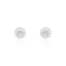 Boucles D'oreilles Puces Basil Argent Blanc Oxyde De Zirconium - Clous d'oreilles Femme | Marc Orian