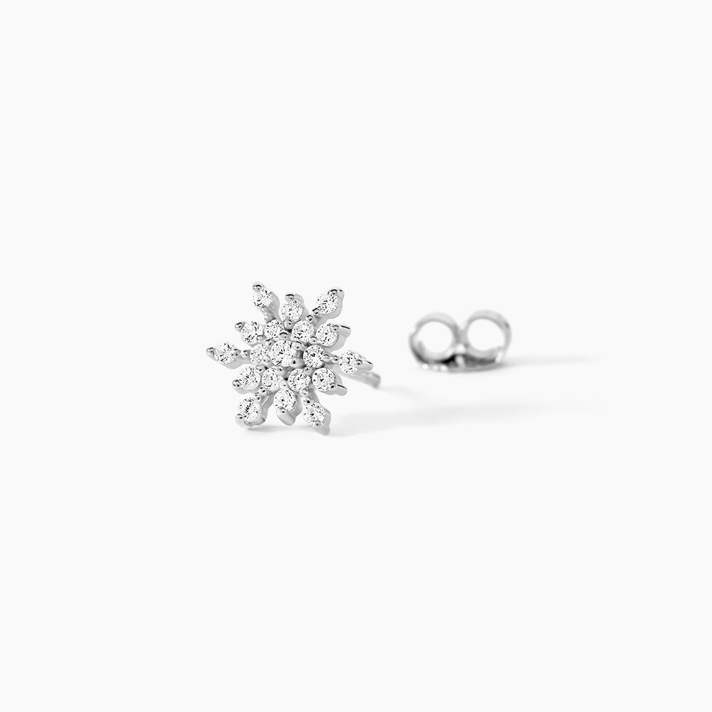 Boucles D'oreilles Puces Effie Argent Blanc Oxyde De Zirconium - Puces Femme | Marc Orian