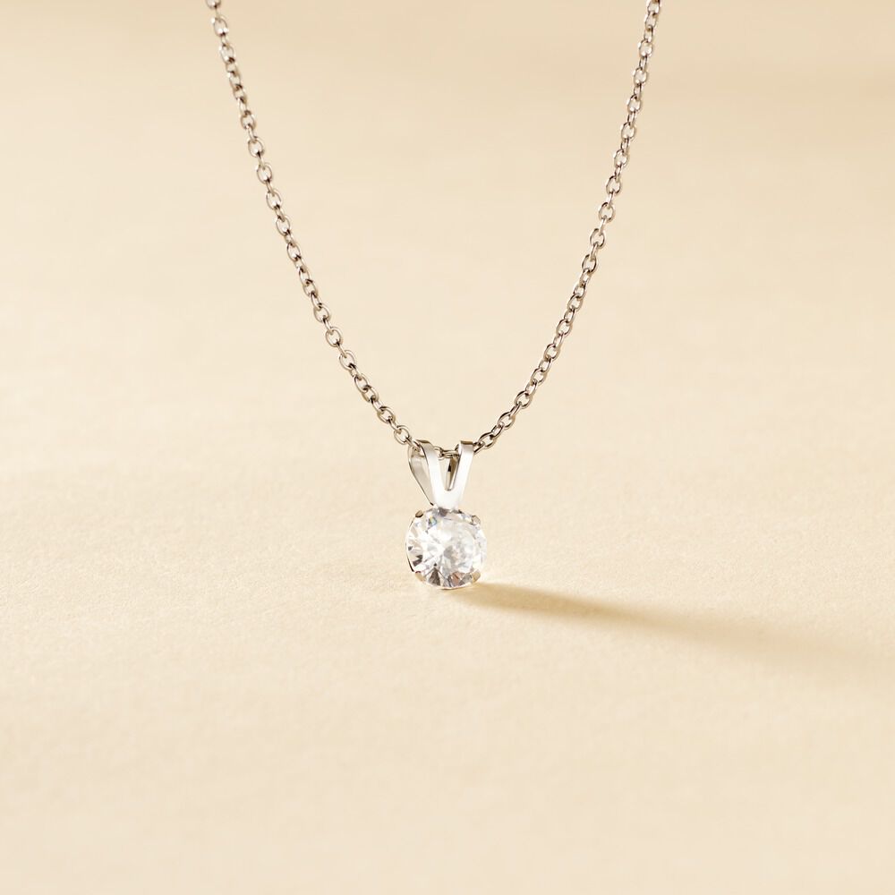 Pendentif Mabila Or Blanc Oxyde De Zirconium - Pendentifs Femme | Marc Orian