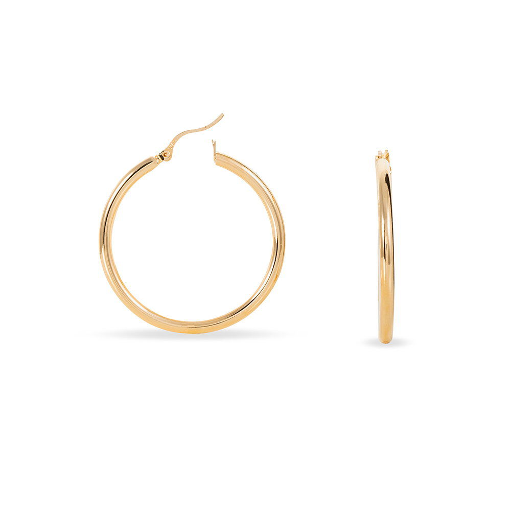 Cr&eacute;oles Adalie Lisse Plaqu&eacute; Or Jaune - Cr&eacute;oles Femme | Marc Orian