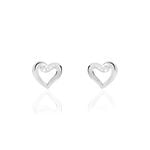 Boucles D'oreilles Puces Kaina Or Blanc Diamant - Puces Femme | Marc Orian