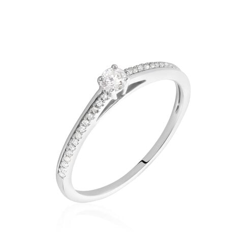 Bague Solitaire Alexandra Or Blanc Diamant - Parures de mariage Femme | Marc Orian