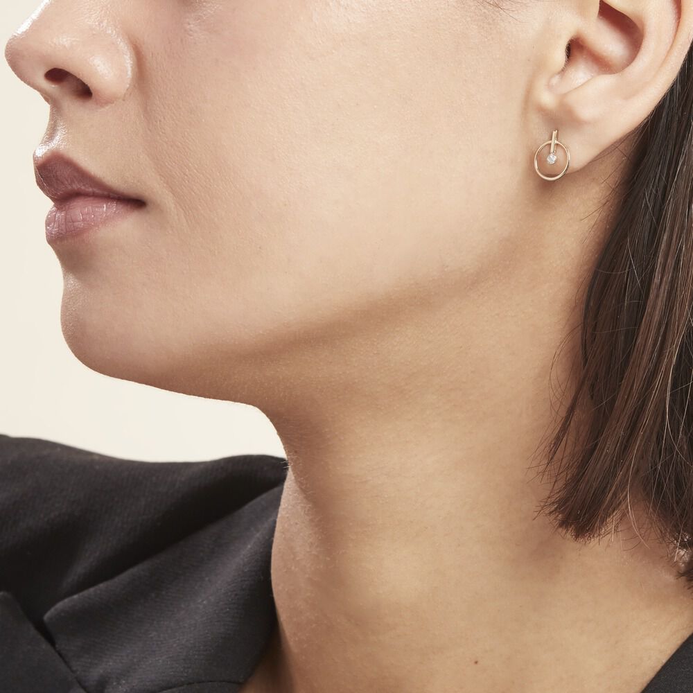 Boucles D'oreilles Or Jaune Adrienn Diamants -  Femme | Marc Orian