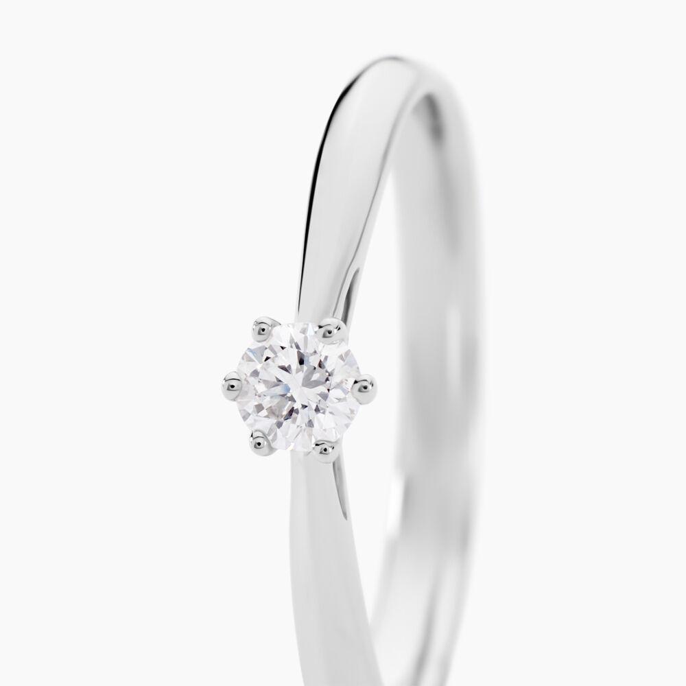 Bague Solitaire Veronika Or Blanc Diamant - Parures de mariage Femme | Marc Orian