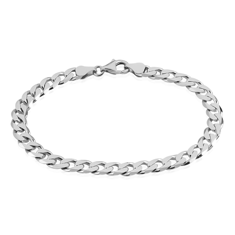 Bracelet Casper Maille Gourmette Argent Blanc - Bracelets mailles Homme | Marc Orian