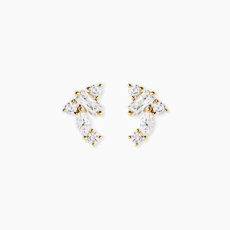 Boucles D'Oreilles Puces Astrea Or Jaune Oxyde De Zirconium - Puces Femme | Marc Orian