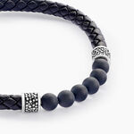 Bracelet Genaelleae Acier Blanc Agate - Bracelets cuir Homme | Marc Orian