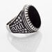 Bague Argent Blanc Thimeo Agathe Noire - Bagues de promesse Homme | Marc Orian
