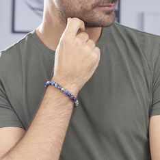 Bracelet Adonis Acier Blanc Pierre De Synthese - Bracelets chaînes Homme | Marc Orian