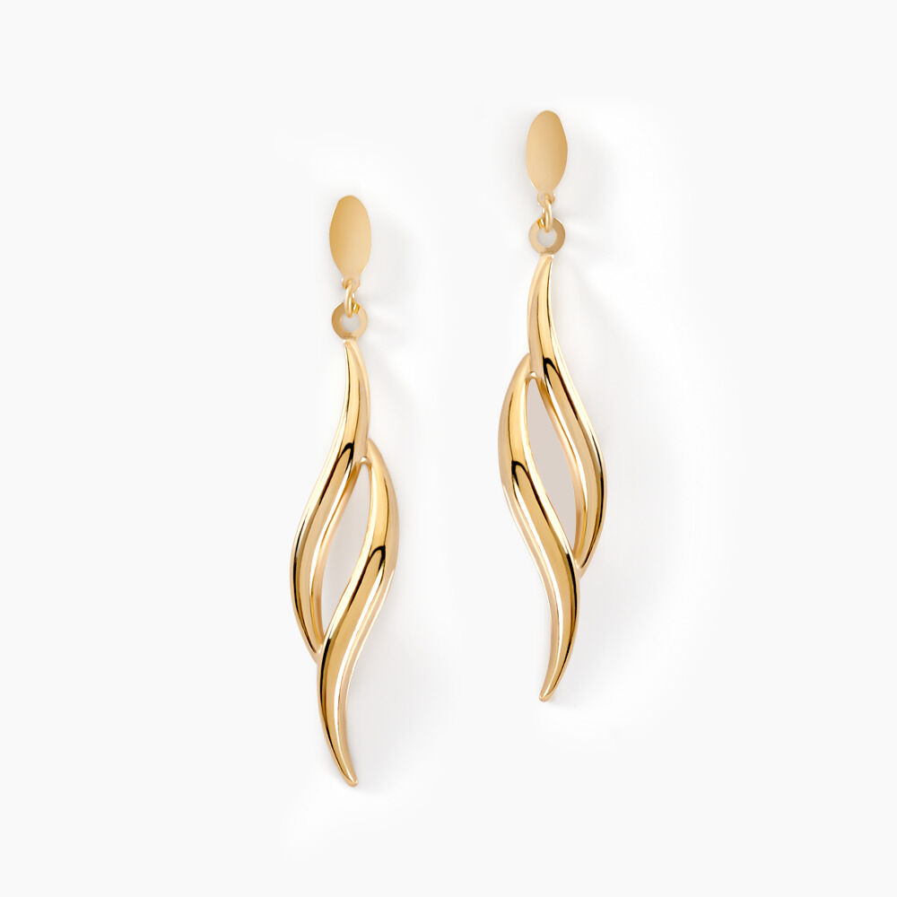 Boucles D'oreilles Pendantes Merone Vagues Or Jaune - Pendantes Femme | Marc Orian