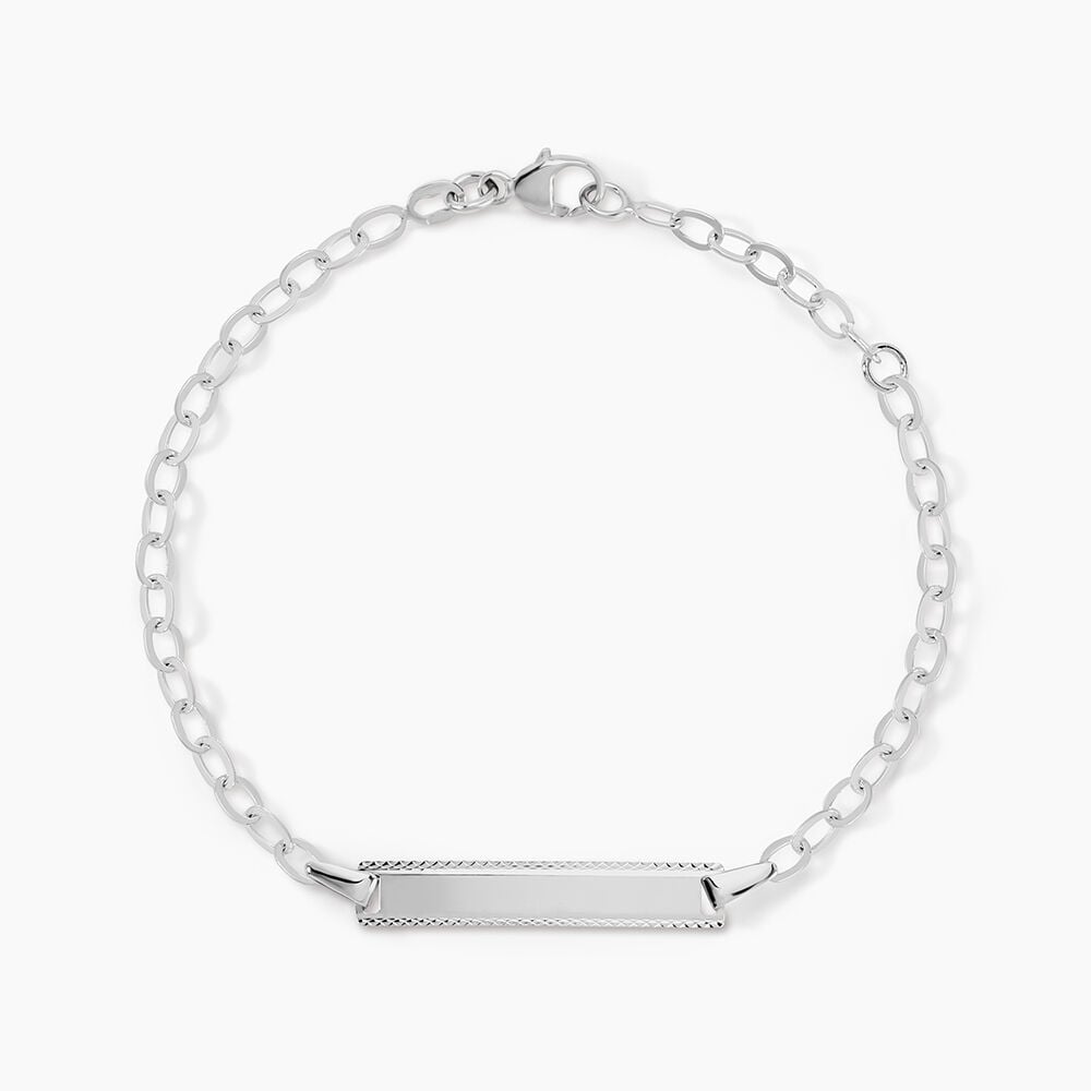 Bracelet Identit&eacute; Gaspardine Maille For&ccedil;at Or Blanc - Gourmettes Enfant | Marc Orian