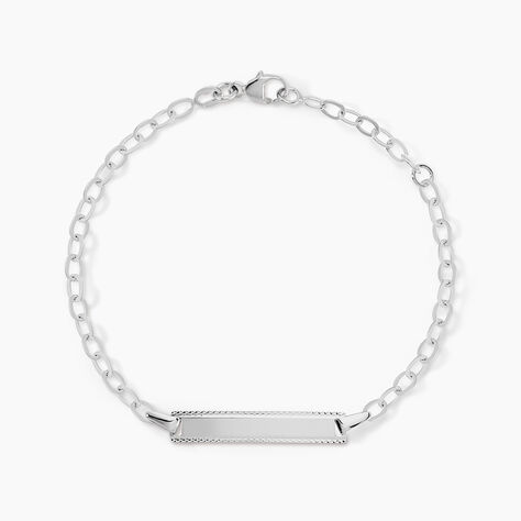 Bracelet Identit&eacute; Gaspardine Maille For&ccedil;at Or Blanc - Gourmettes Enfant | Marc Orian